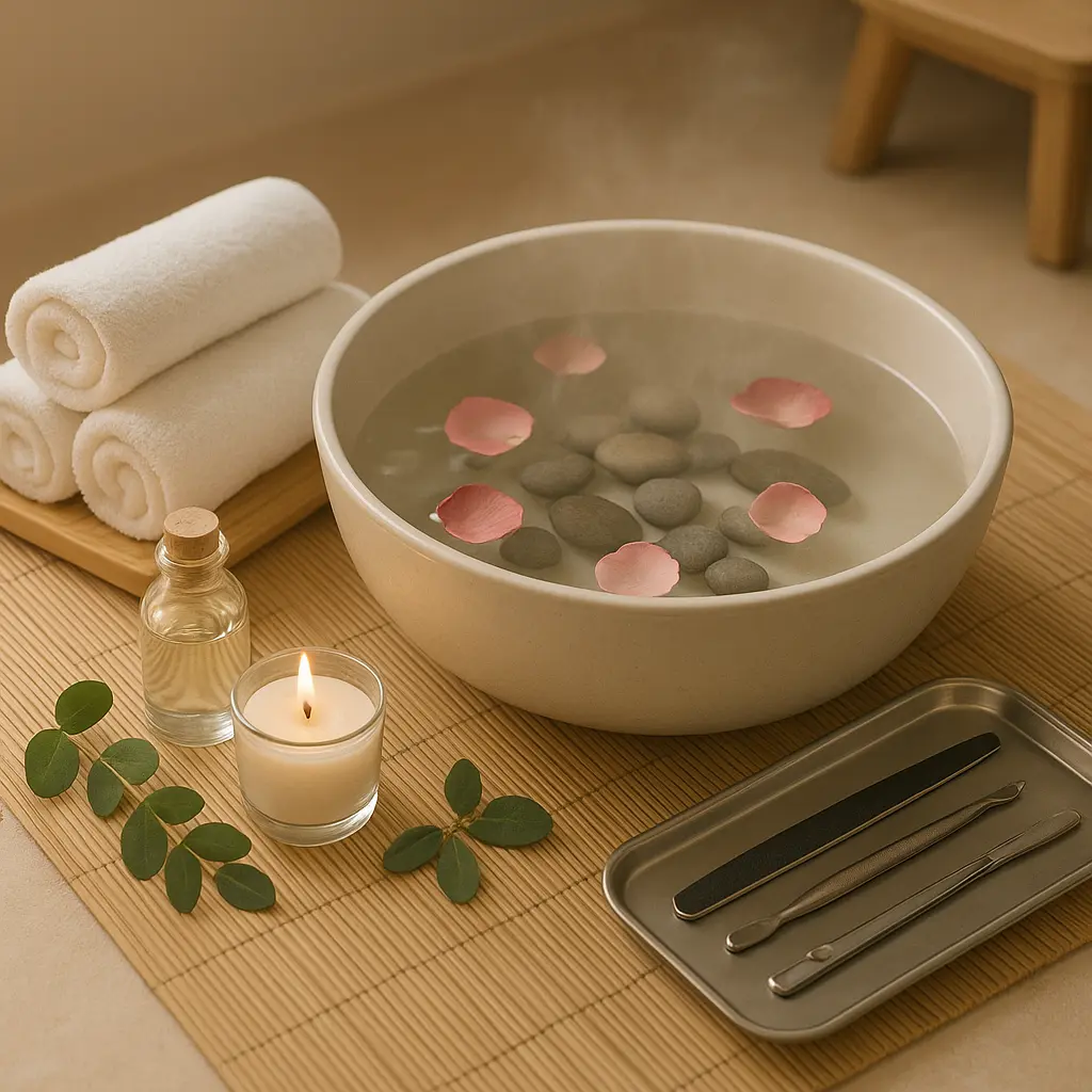 Pediküre-Setup im Spa